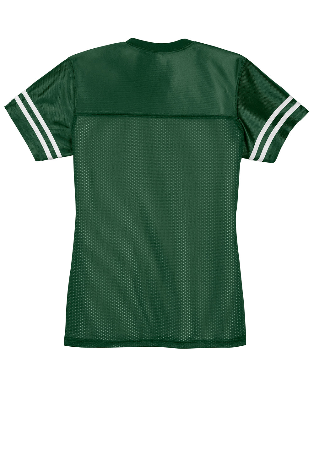 Sport-Tek LST307 Womens Short Sleeve V-Neck T-Shirt Forest Green/White Flat Back