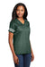 Sport-Tek LST307 Womens Short Sleeve V-Neck T-Shirt Forest Green/White Model 3q