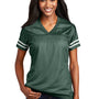 Sport-Tek Womens Short Sleeve V-Neck T-Shirt - Forest Green/White