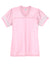 Sport-Tek LST307 Womens Short Sleeve V-Neck T-Shirt Light Pink/White Flat Front