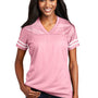 Sport-Tek Womens Short Sleeve V-Neck T-Shirt - Light Pink/White