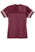 Sport-Tek LST307 Womens Short Sleeve V-Neck T-Shirt Maroon/White Flat Back