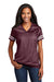 Sport-Tek LST307 Womens Short Sleeve V-Neck T-Shirt Maroon/White Model Front