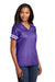 Sport-Tek LST307 Womens Short Sleeve V-Neck T-Shirt Purple/White Model 3q