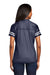 Sport-Tek LST307 Womens Short Sleeve V-Neck T-Shirt True Navy Blue/White Model Back