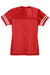 Sport-Tek LST307 Womens Short Sleeve V-Neck T-Shirt True Red/White Flat Back