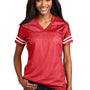 Sport-Tek Womens Short Sleeve V-Neck T-Shirt - True Red/White