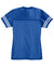 Sport-Tek LST307 Womens Short Sleeve V-Neck T-Shirt True Royal Blue/White Flat Back