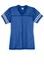 Sport-Tek LST307 Womens Short Sleeve V-Neck T-Shirt True Royal Blue/White Flat Front