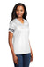 Sport-Tek LST307 Womens Short Sleeve V-Neck T-Shirt White/Black Model 3q