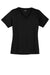 Sport-Tek LST340 Womens RacerMesh Moisture Wicking Short Sleeve V-Neck T-Shirt Black Flat Front