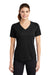 Sport-Tek LST340 Womens RacerMesh Moisture Wicking Short Sleeve V-Neck T-Shirt Black Model Front