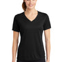 Sport-Tek Womens RacerMesh Moisture Wicking Short Sleeve V-Neck T-Shirt - Black