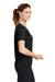 Sport-Tek LST340 Womens RacerMesh Moisture Wicking Short Sleeve V-Neck T-Shirt Black Model Side