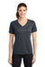 Sport-Tek LST340 Womens RacerMesh Moisture Wicking Short Sleeve V-Neck T-Shirt Graphite Grey Model Front