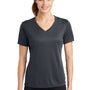 Sport-Tek Womens RacerMesh Moisture Wicking Short Sleeve V-Neck T-Shirt - Graphite Grey