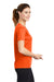 Sport-Tek LST340 Womens RacerMesh Moisture Wicking Short Sleeve V-Neck T-Shirt Neon Orange Model Side