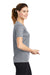 Sport-Tek LST340 Womens RacerMesh Moisture Wicking Short Sleeve V-Neck T-Shirt Silver Grey Model Side