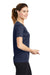 Sport-Tek LST340 Womens RacerMesh Moisture Wicking Short Sleeve V-Neck T-Shirt True Navy Blue Model Side