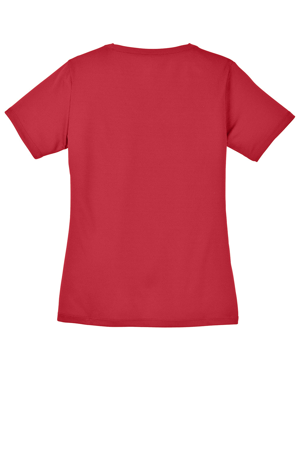 Sport-Tek LST340 Womens RacerMesh Moisture Wicking Short Sleeve V-Neck T-Shirt True Red Flat Back