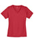 Sport-Tek LST340 Womens RacerMesh Moisture Wicking Short Sleeve V-Neck T-Shirt True Red Flat Front