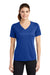 Sport-Tek LST340 Womens RacerMesh Moisture Wicking Short Sleeve V-Neck T-Shirt True Royal Blue Model Front