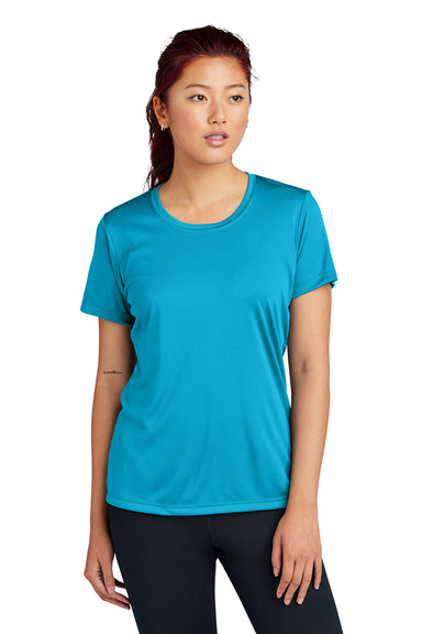 Sport-Tek LST350 Womens Competitor Moisture Wicking Short Sleeve Crewneck T-Shirt Atomic Blue Model Front