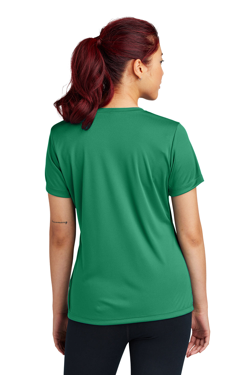 Sport-Tek LST350 Womens Competitor Moisture Wicking Short Sleeve Crewneck T-Shirt Kelly Green Model Back