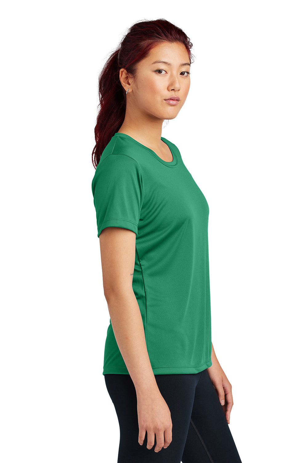 Sport-Tek LST350 Womens Competitor Moisture Wicking Short Sleeve Crewneck T-Shirt Kelly Green Model Side