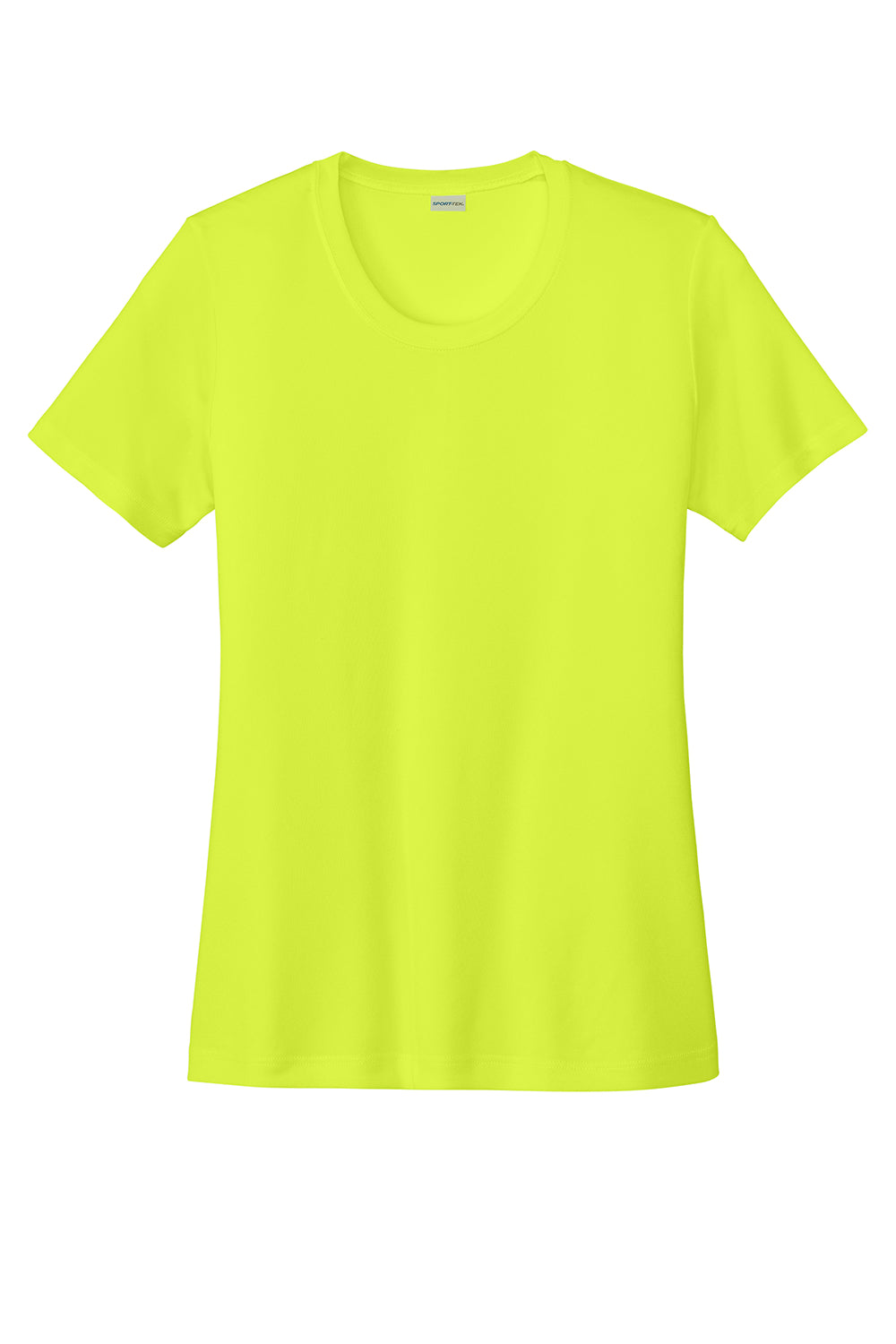 Sport-Tek LST350 Womens Competitor Moisture Wicking Short Sleeve Crewneck T-Shirt Neon Yellow Flat Front