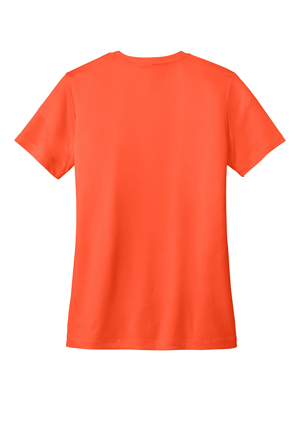 Sport-Tek LST350 Womens Competitor Moisture Wicking Short Sleeve Crewneck T-Shirt Neon Orange Flat Back