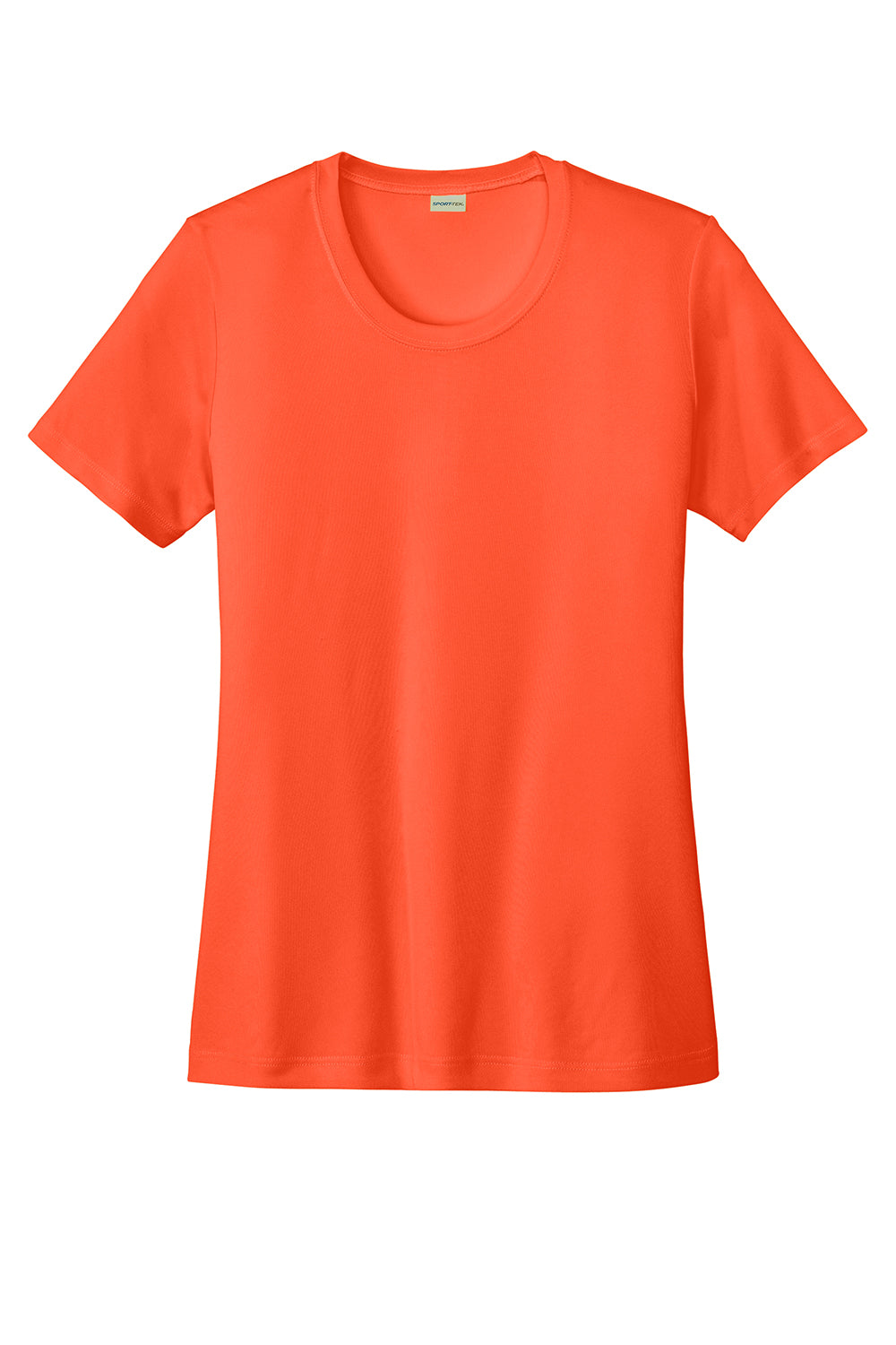 Sport-Tek LST350 Womens Competitor Moisture Wicking Short Sleeve Crewneck T-Shirt Neon Orange Flat Front