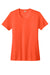 Sport-Tek LST350 Womens Competitor Moisture Wicking Short Sleeve Crewneck T-Shirt Neon Orange Flat Front