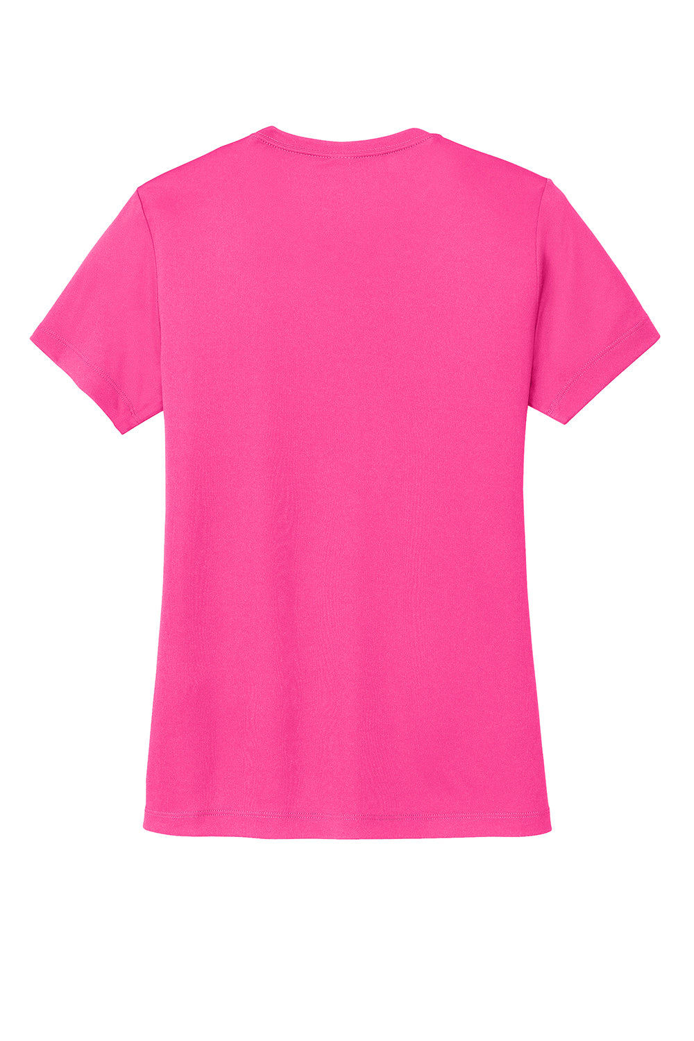 Sport-Tek LST350 Womens Competitor Moisture Wicking Short Sleeve Crewneck T-Shirt Neon Pink Flat Back