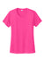 Sport-Tek LST350 Womens Competitor Moisture Wicking Short Sleeve Crewneck T-Shirt Neon Pink Flat Front