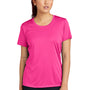 Sport-Tek Womens Competitor Moisture Wicking Short Sleeve Crewneck T-Shirt - Neon Pink