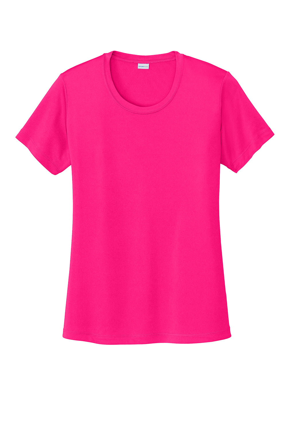 Sport-Tek LST350 Womens Competitor Moisture Wicking Short Sleeve Crewneck T-Shirt Raspberry Pink Flat Front