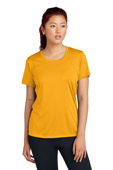 Sport-Tek LST350 Womens Competitor Moisture Wicking Short Sleeve Crewneck T-Shirt Gold Model Front