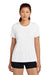 Sport-Tek LST350 Womens Competitor Moisture Wicking Short Sleeve Crewneck T-Shirt White Model Front