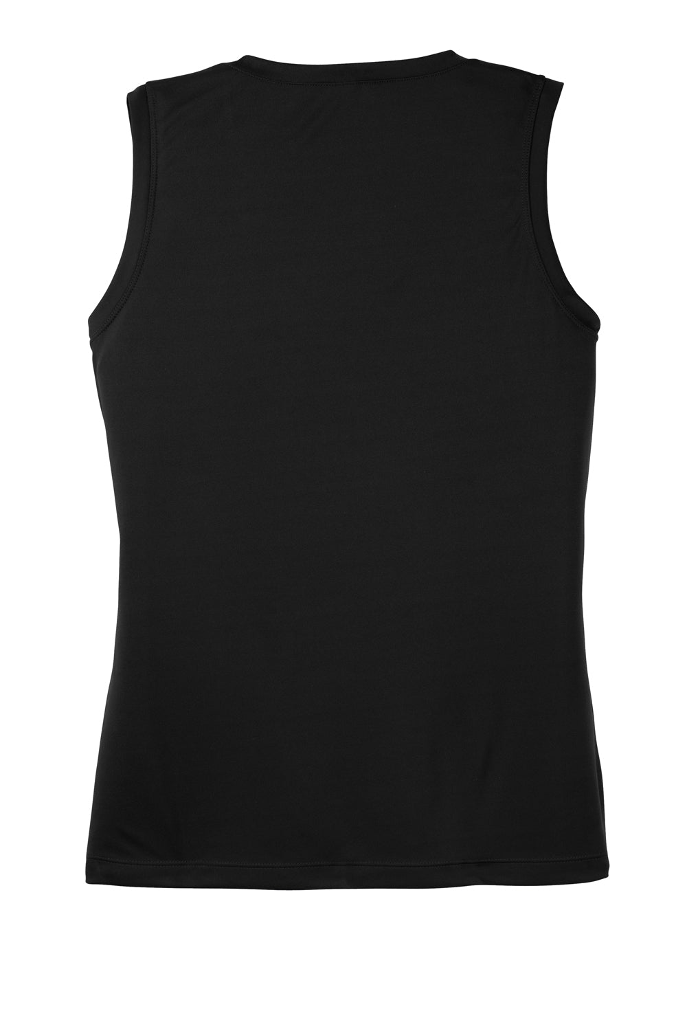 Sport-Tek LST352 Womens Competitor Moisture Wicking Tank Top Black Flat Back