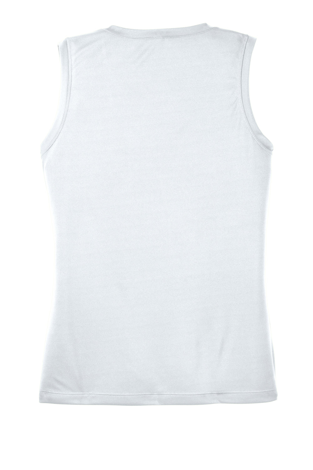 Sport-Tek LST352 Womens Competitor Moisture Wicking Tank Top White Flat Back