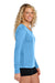 Sport-Tek LST353LS Womens Competitor Moisture Wicking Long Sleeve V-Neck T-Shirt Carolina Blue Model Side