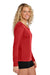 Sport-Tek LST353LS Womens Competitor Moisture Wicking Long Sleeve V-Neck T-Shirt Deep Red Model Side