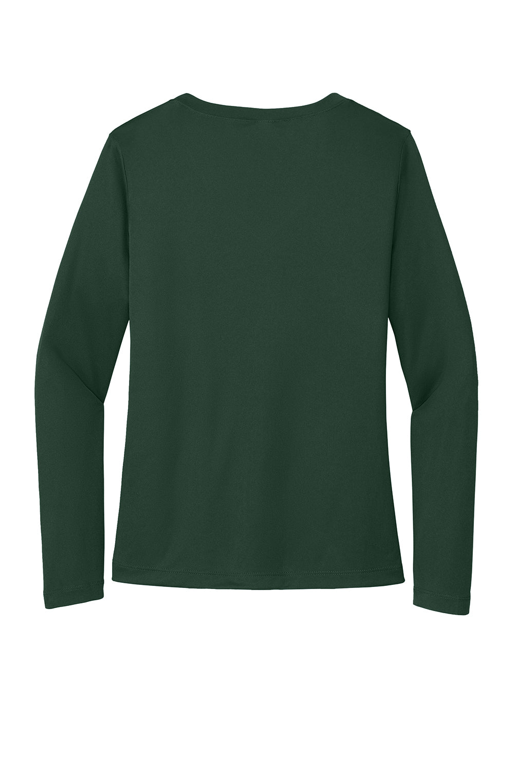 Sport-Tek LST353LS Womens Competitor Moisture Wicking Long Sleeve V-Neck T-Shirt Forest Green Flat Back