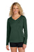 Sport-Tek LST353LS Womens Competitor Moisture Wicking Long Sleeve V-Neck T-Shirt Forest Green Model Front