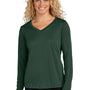 Sport-Tek Womens Competitor Moisture Wicking Long Sleeve V-Neck T-Shirt - Forest Green