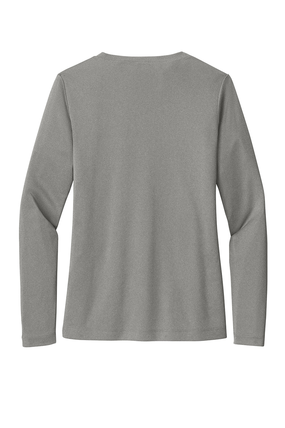 Sport-Tek LST353LS Womens Competitor Moisture Wicking Long Sleeve V-Neck T-Shirt Heather Concrete Grey Flat Back