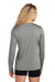 Sport-Tek LST353LS Womens Competitor Moisture Wicking Long Sleeve V-Neck T-Shirt Heather Concrete Grey Model Back