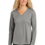 Sport-Tek Womens Competitor Moisture Wicking Long Sleeve V-Neck T-Shirt - Heather Concrete Grey - NEW