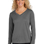 Sport-Tek Womens Competitor Moisture Wicking Long Sleeve V-Neck T-Shirt - Iron Grey